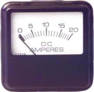 Picture of 48-volt/20 amp ammeter, square