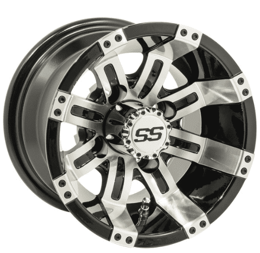 Picture of GTW® Tempest 10x7 Machined & Black Wheel (3:4 Offset) Black Finish with Machined Accents. Center Cap Included